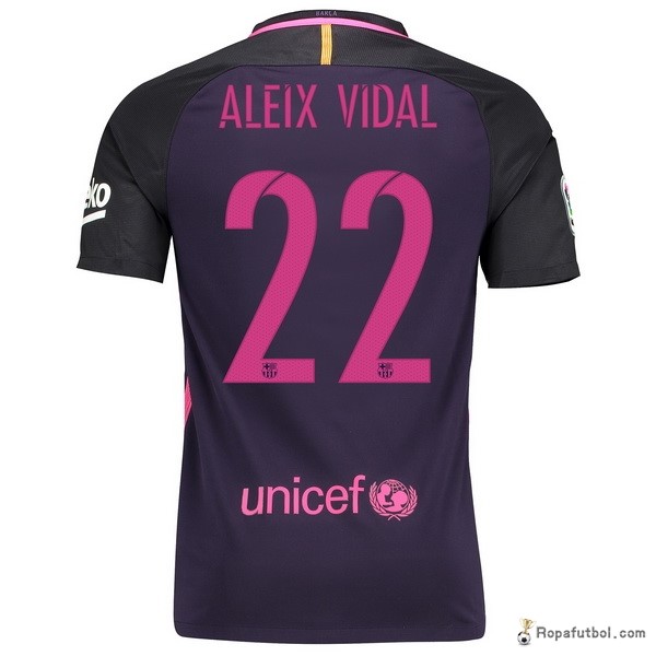 Camiseta Barcelona Replica Segunda Ropa Aleix Vidal 2016/17 Purpura
